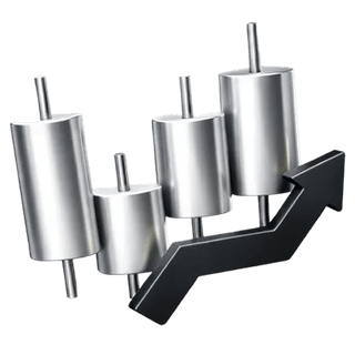 3D-icoon van een candlestick-handelsgrafiek op de over-ons-pagina van Zelqorium